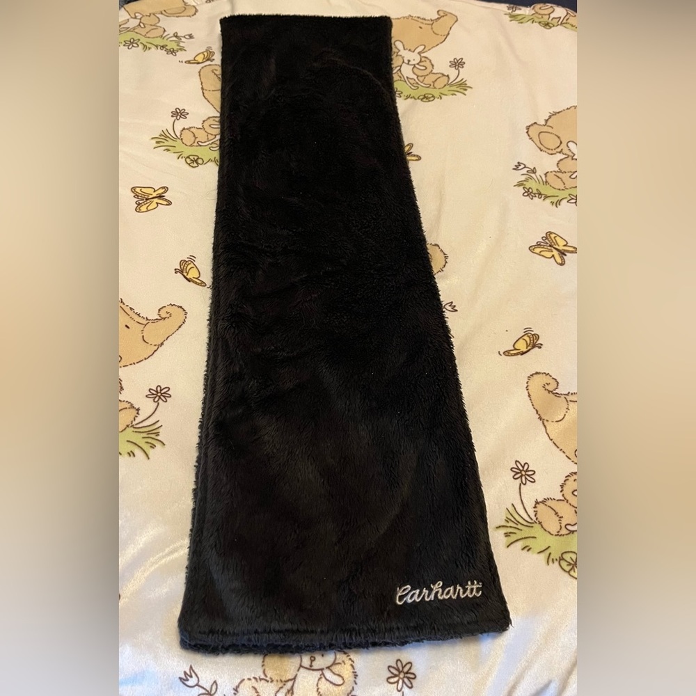 Unique Carhartt Embroidered Sherpa Black Scarf